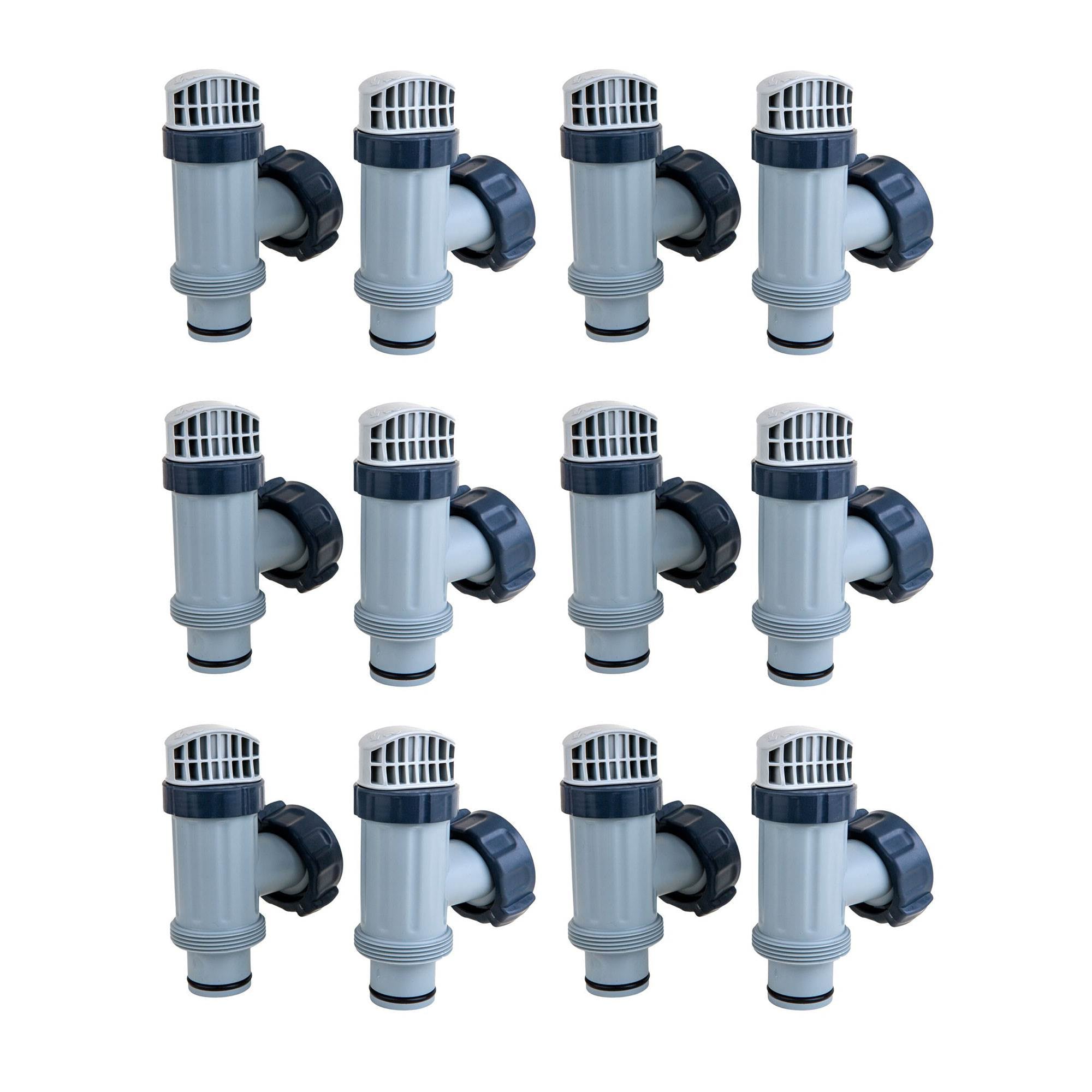 Intex Above Ground Plunger Valves with Gaskets & Nuts Replacement Part (12 Pack) - VMInnovations