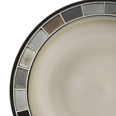Gibson Elite Casa Gris 16 Piece Plates, Bowls, & Mugs Dinnerware Set, Cream/Grey