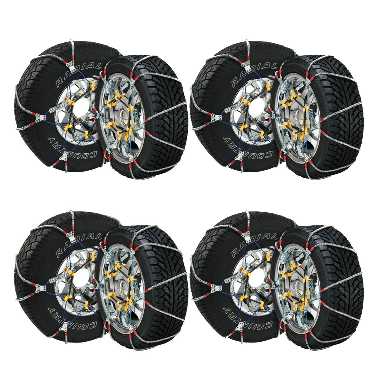 Security Chain SZ139 Super Z6 Car Truck Snow Radial Cable Tire Chain, 8 Pack