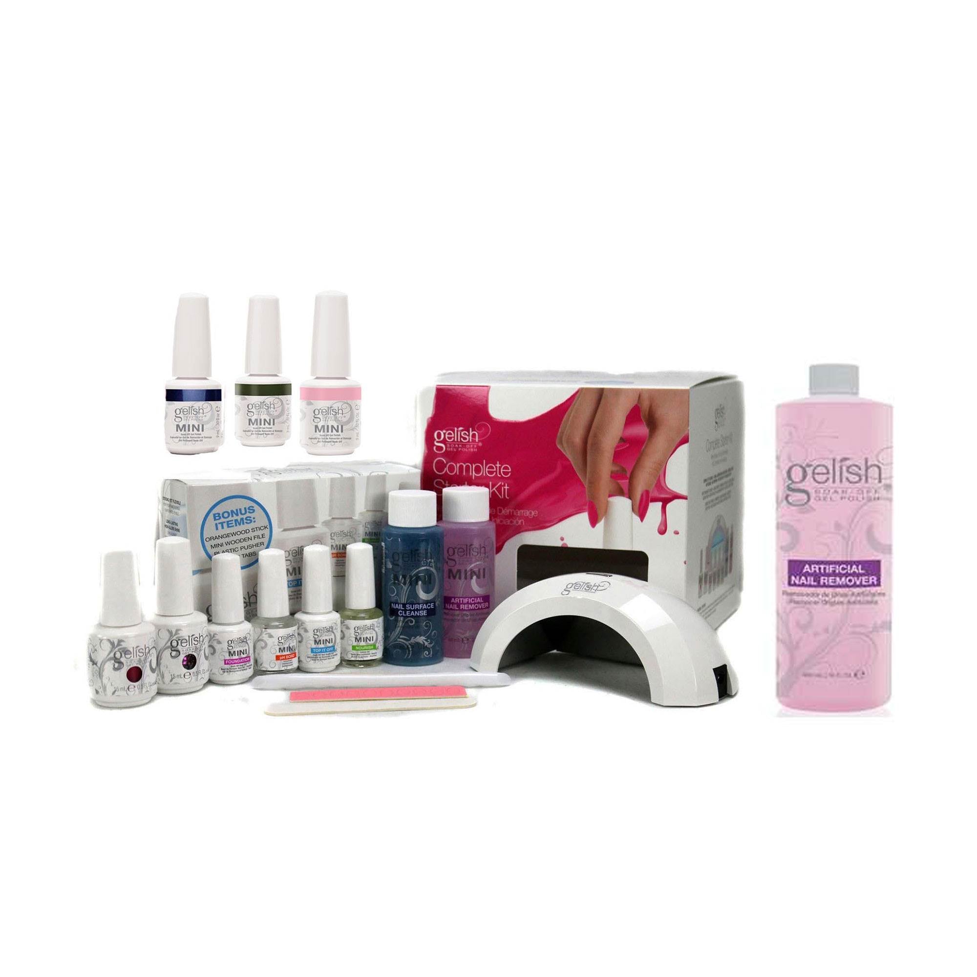 Gelish Mini Harmony Complete Starter Gel Polish Kit & Artificial Nail Remover - VMInnovations