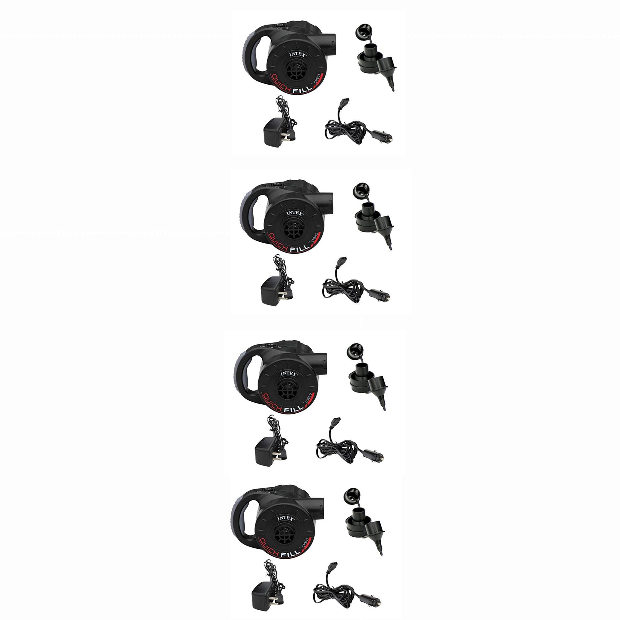 Intex 120V Quick-Fill AC, Rechargeable Battery & DC Power Air Pump (4 Pack)