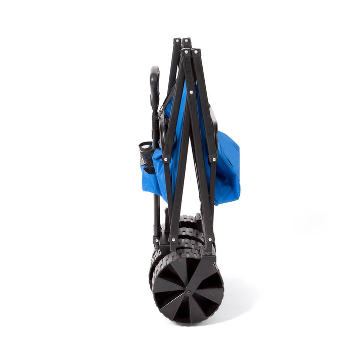 Seina Powder Coated Steel Collapsible Garden Cart Wagon, Blue & Grey (2 Pack) - VMInnovations