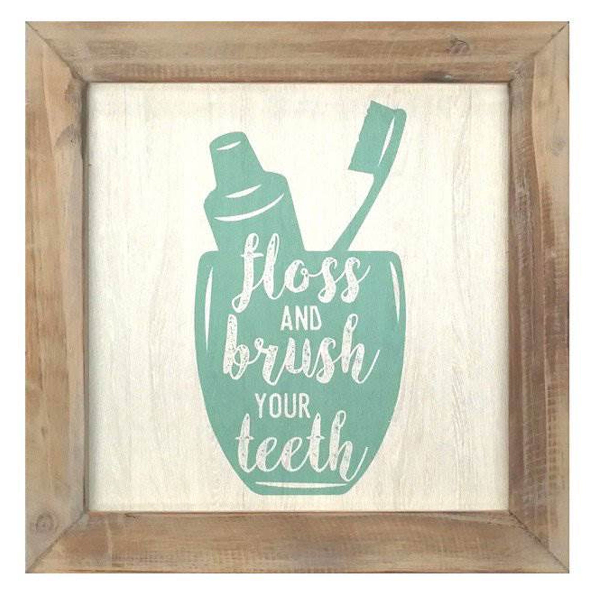 Stratton Home Decor "Floss, Flush, Wipe, Wash" Cute Bathroom Wall Art (Used)