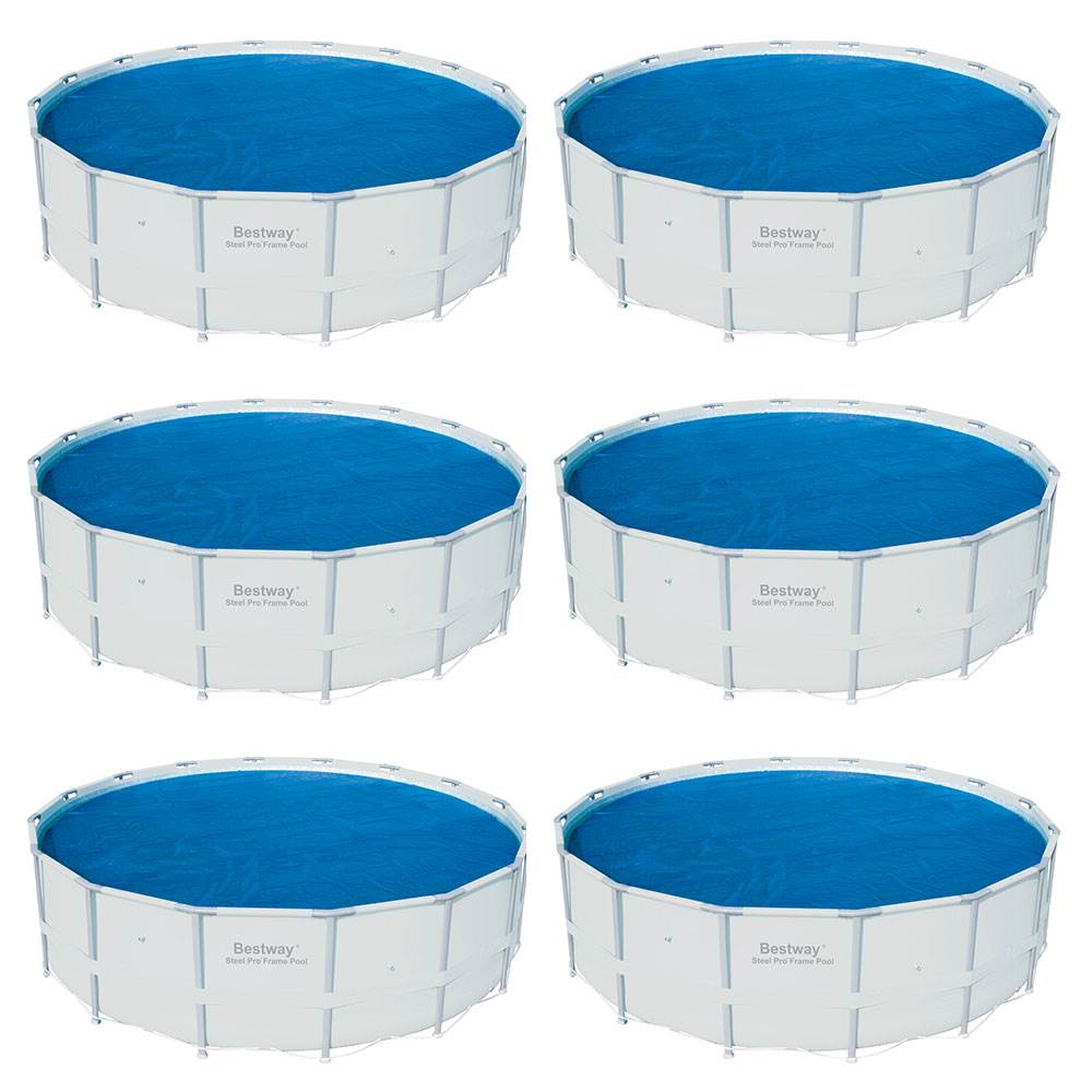 Bestway 15 Foot Round Above Ground Swimming Pool Solar Heat Cover (6 Pack)