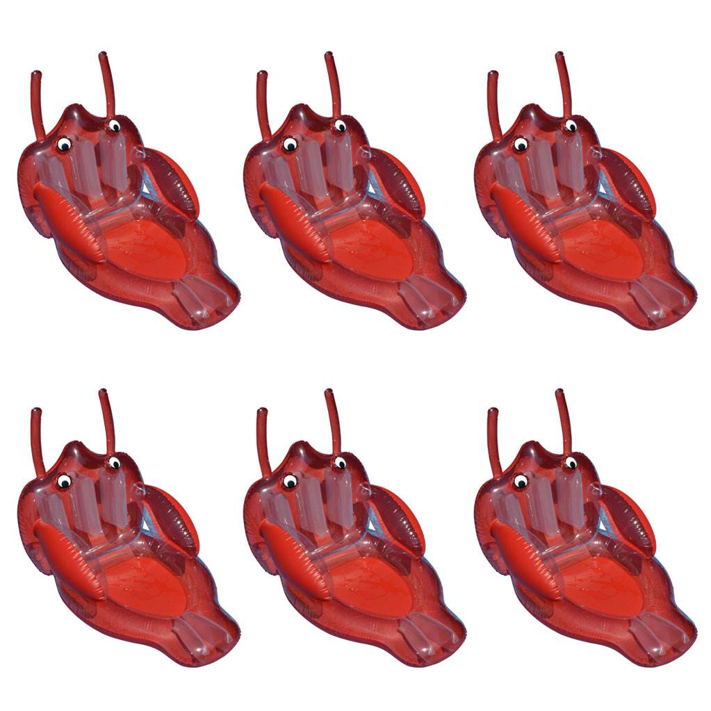 Swimline Swimming Pool Rideable Giant Inflatable Lobster Float Lounger (6 Pack)