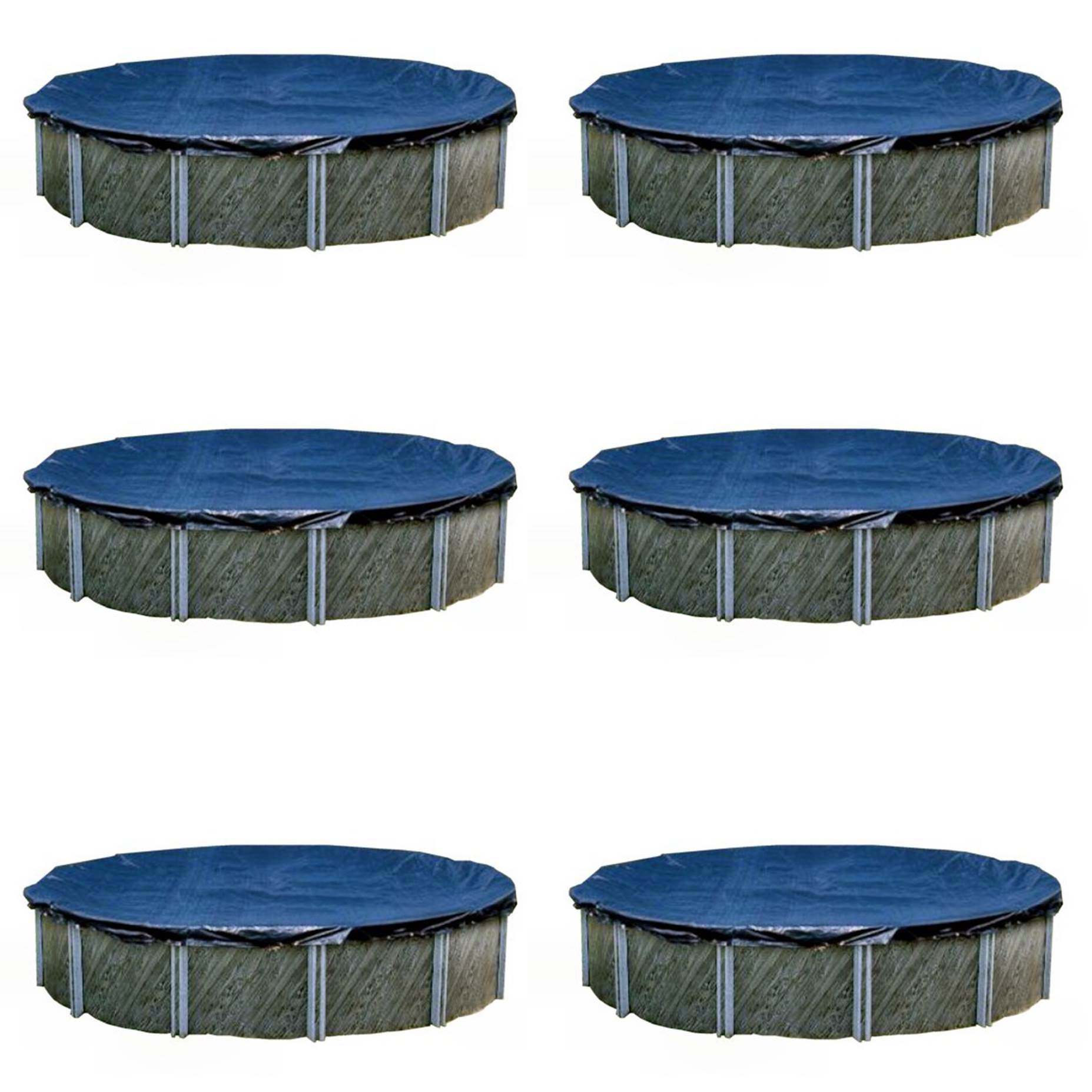 Swimline 21 Foot Round Above Ground Winter Swimming Pool Cover, Blue (6 Pack)