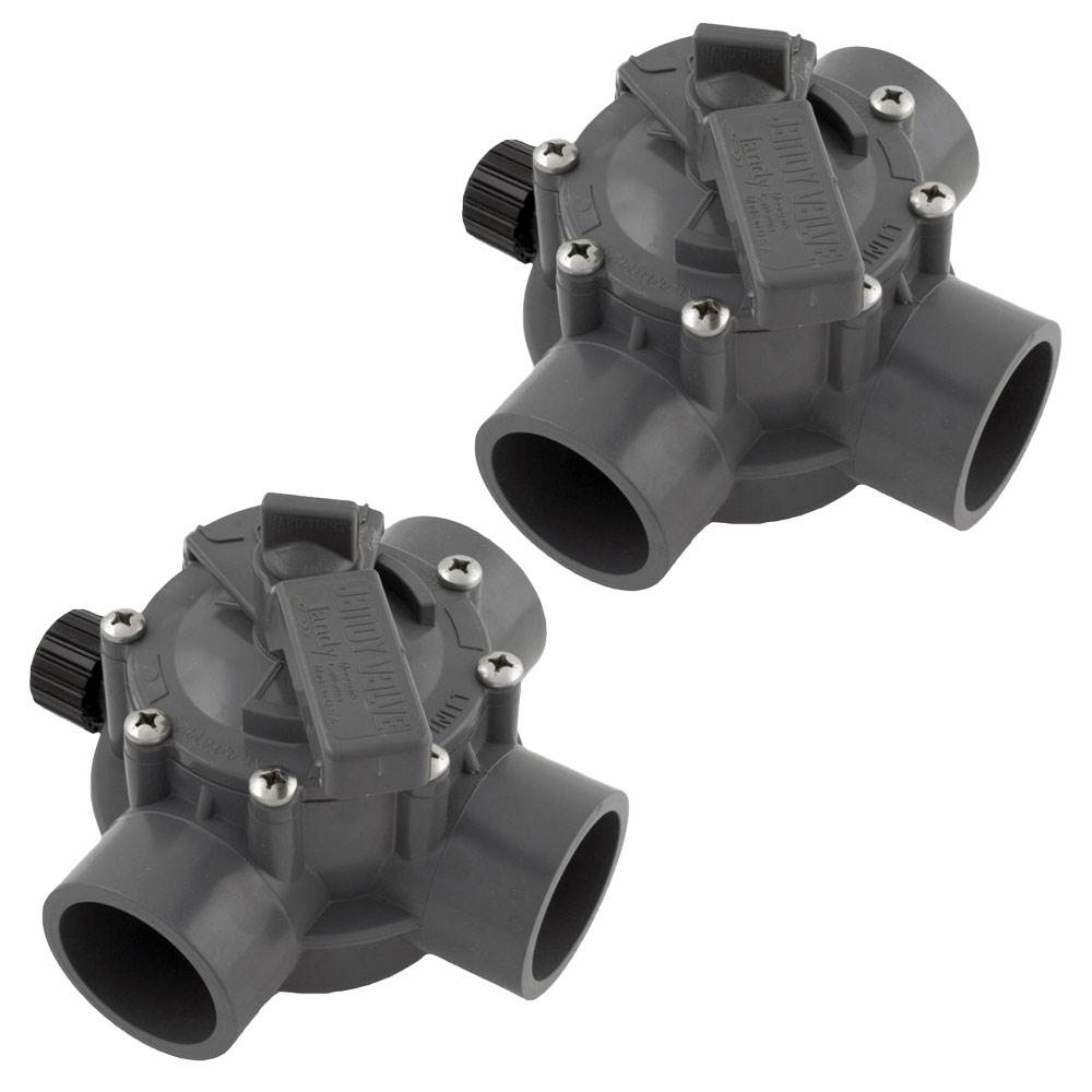 Jandy Swimming Pool + Spa 3 Way Port Valve 1.5-2 Inch Positive Seal (2 Pack)