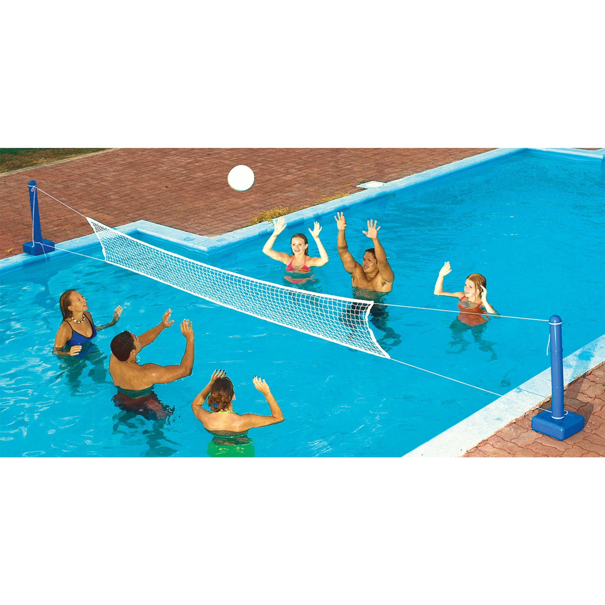 Swimline Cross In Ground Swimming Pool Nylon Volleyball Net with Ball (6 Pack)