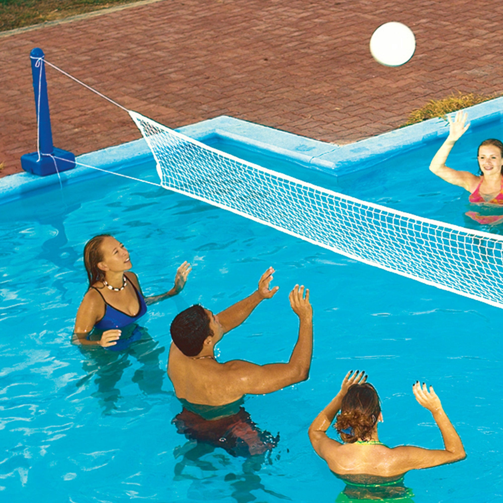 Swimline Cross In Ground Swimming Pool Nylon Volleyball Net with Ball (6 Pack)