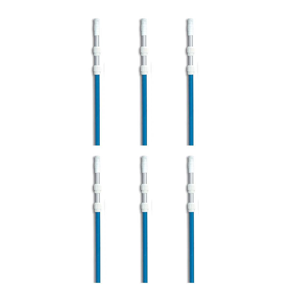 Swimline Universal 3 Piece Anodized Swimming Pool Telescopic Pole (6 Pack)