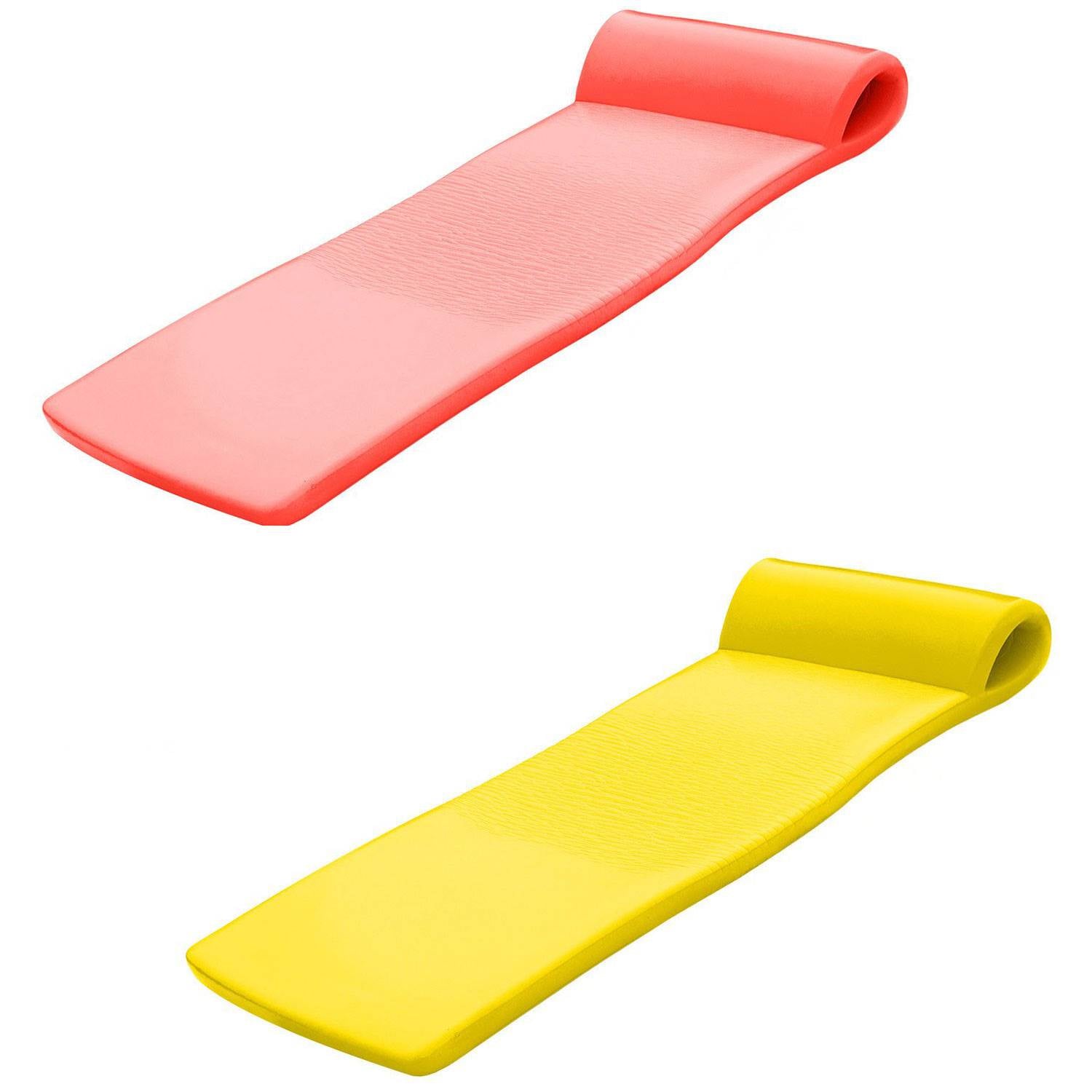 Texas Recreation Sunsation Coral and Yellow Sunsation Raft Lounger Pool Float