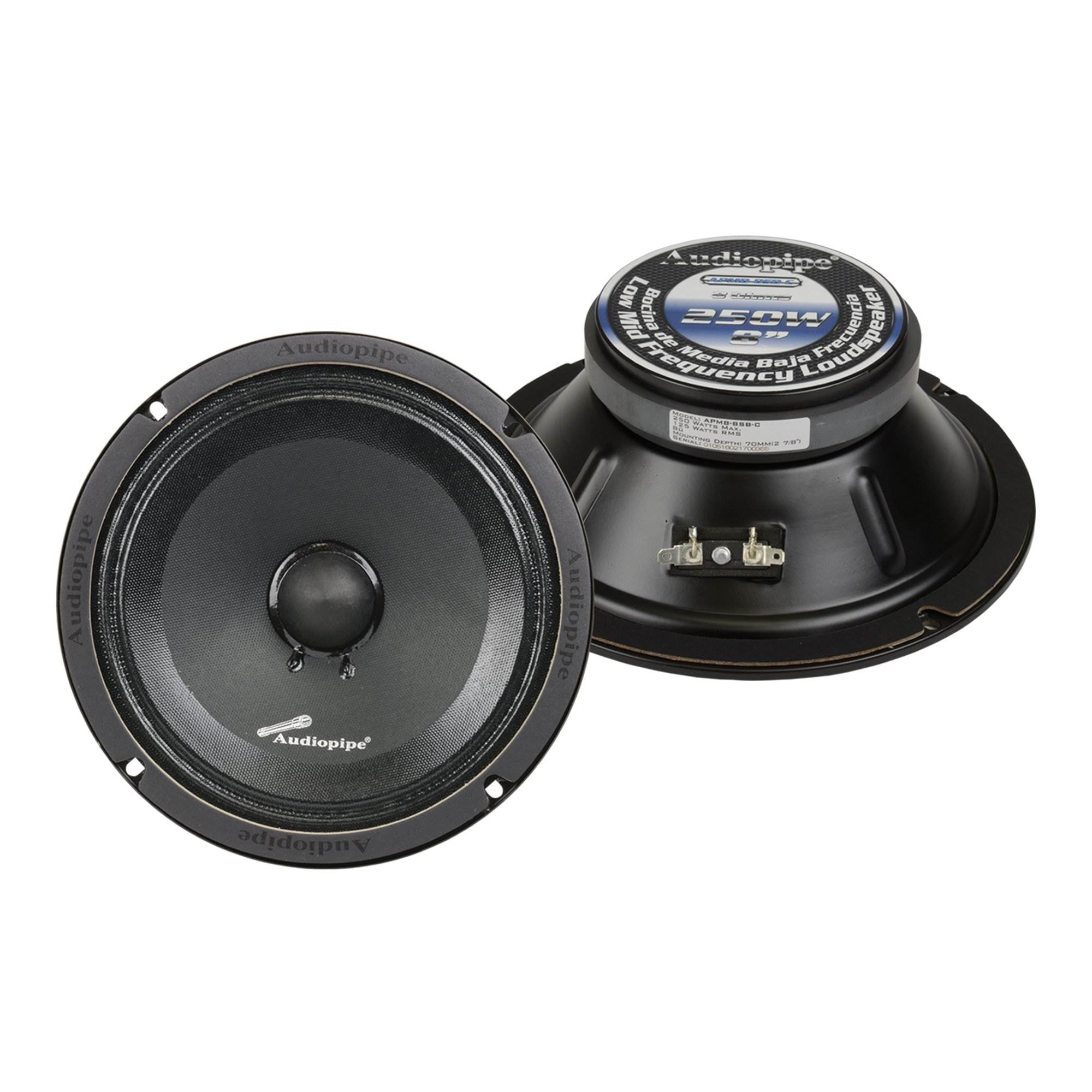 Audiopipe APMB-8SBC 250 Watt 8" Low Mid Frequency Car Audio Loudspeaker (8 Pack)