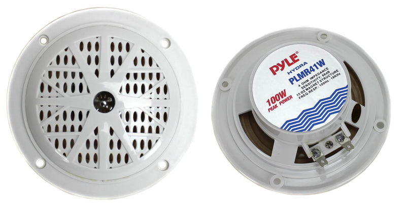 PYLE PLMR41W 4" 100W Marine Dual Cone Waterproof Marine Car Speakers (24 Count)