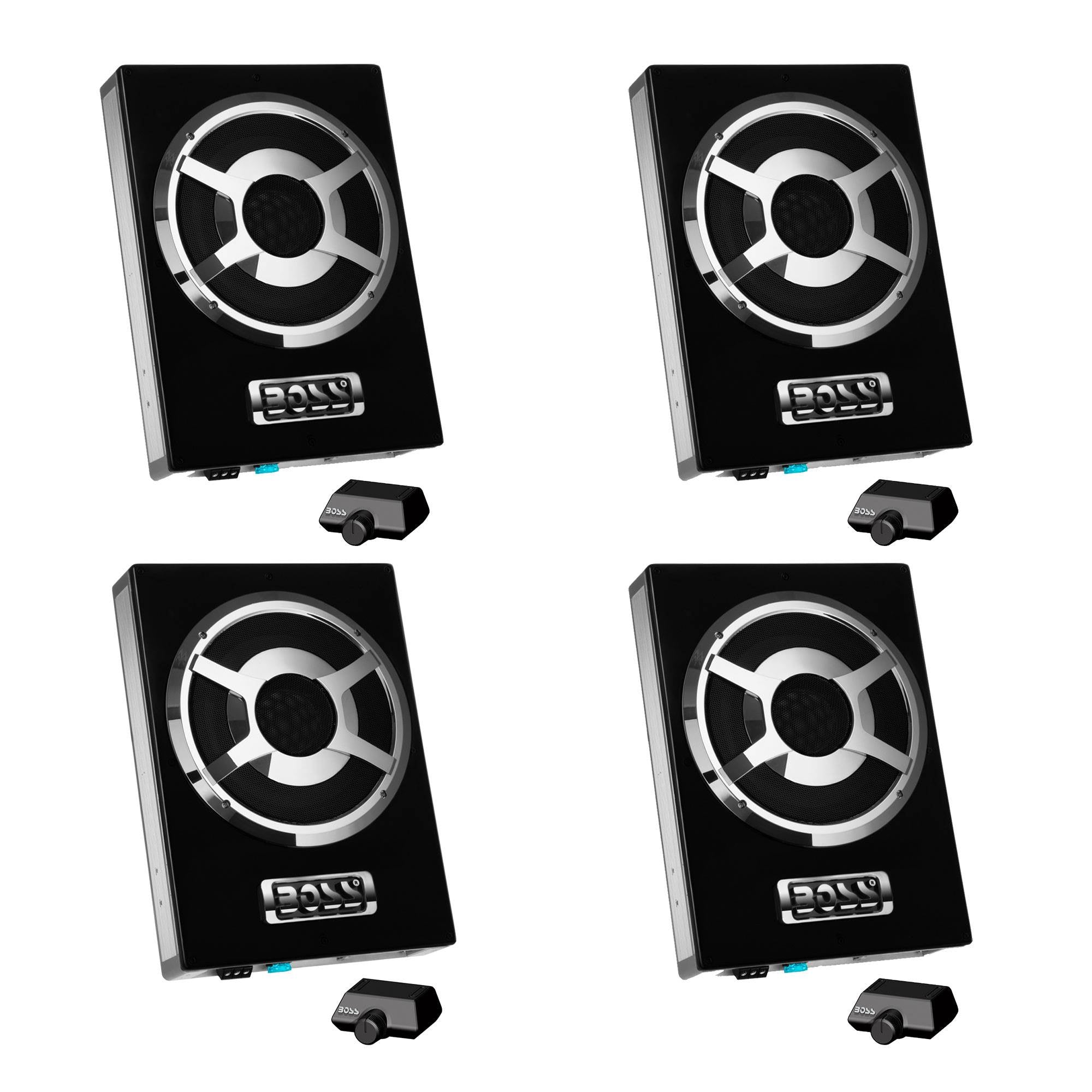 New Boss BASS800 8" 800 Watt Low Profile Amplified Subwoofer System (4 Pack)