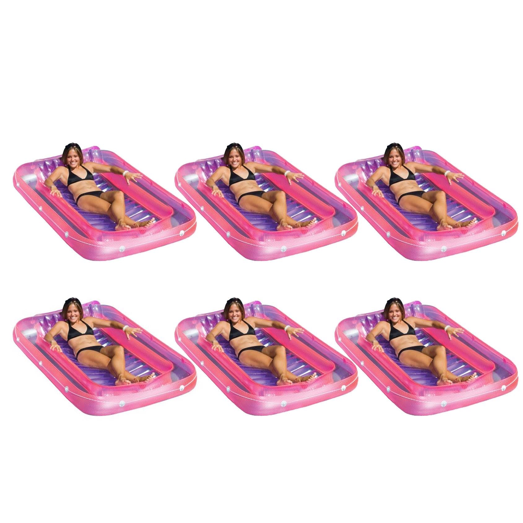 Swimline 71 Inch Swimming Pool Inflatable Suntan Tub Water Raft Float (6 Pack) - VMInnovations