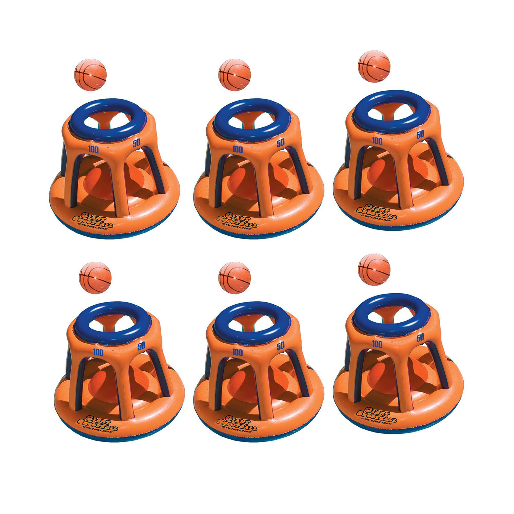Swimline 90285 Basketball Hoop Giant Inflatable Fun Swimming Pool Toy (6 Pack)