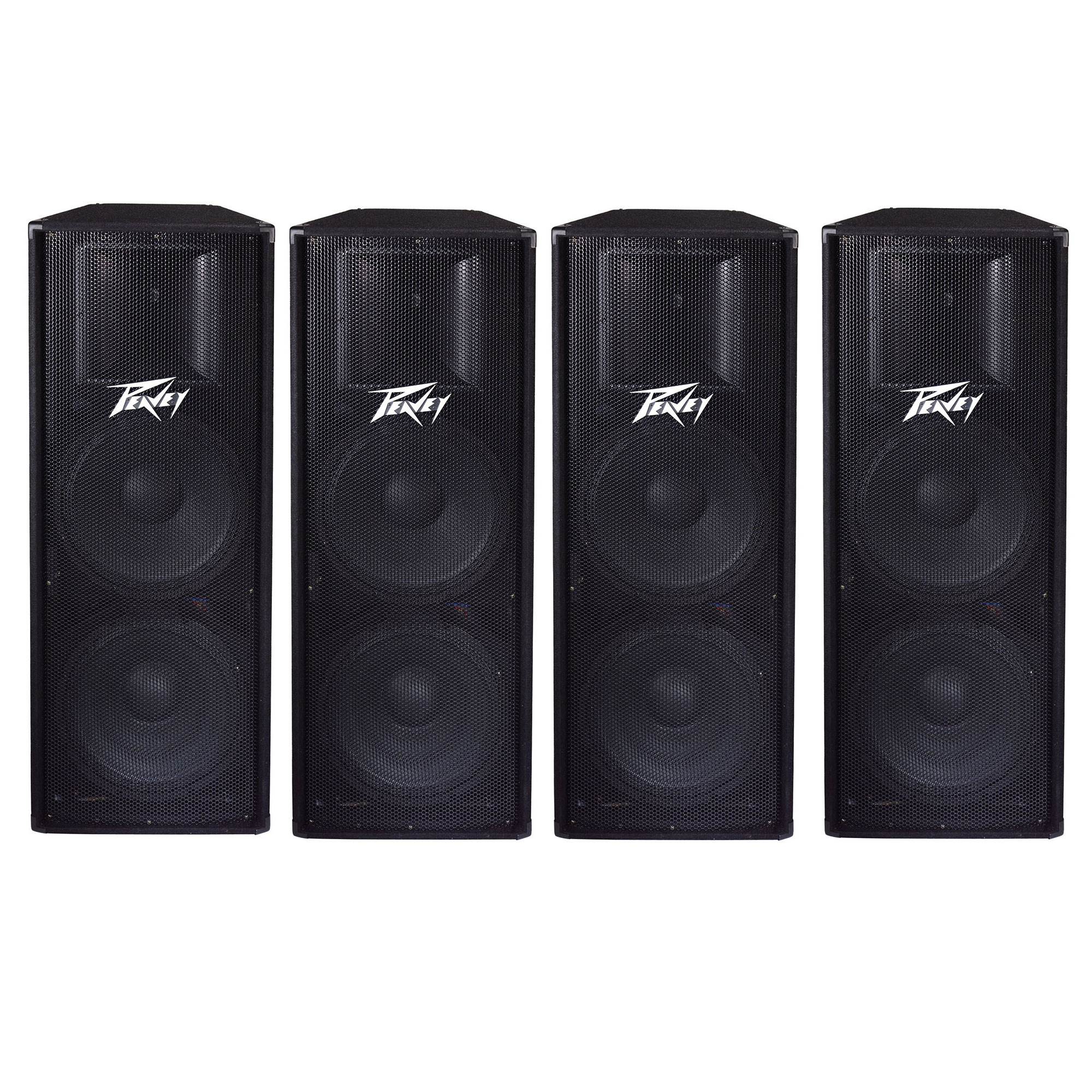Peavey 2 Way 1400W Double 15" Woofer Voice DJ PA System Loudspeaker (4 Pack)