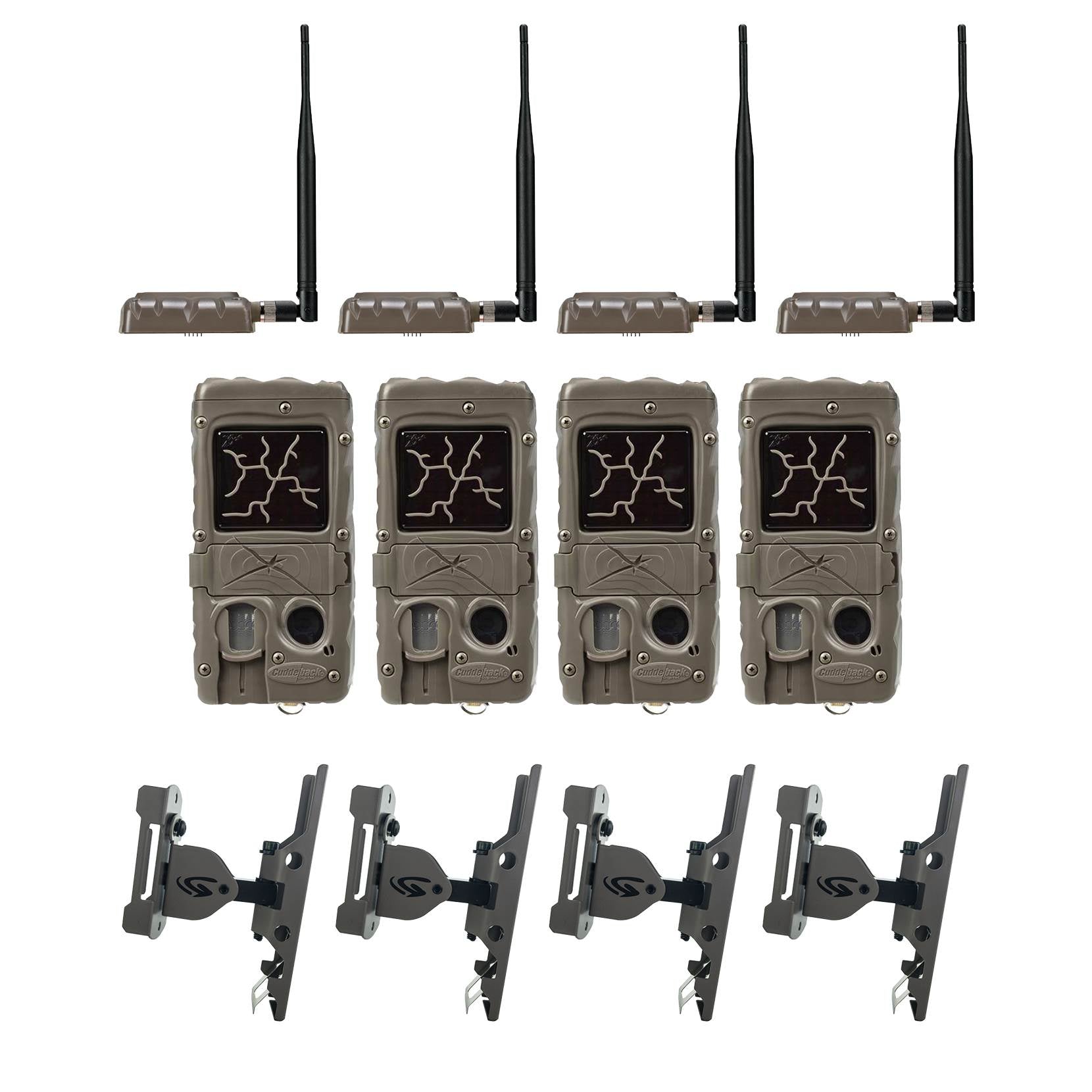4) Cuddeback Trail Camera + Camera Remote Network + Universal Pan-Tilt Mount