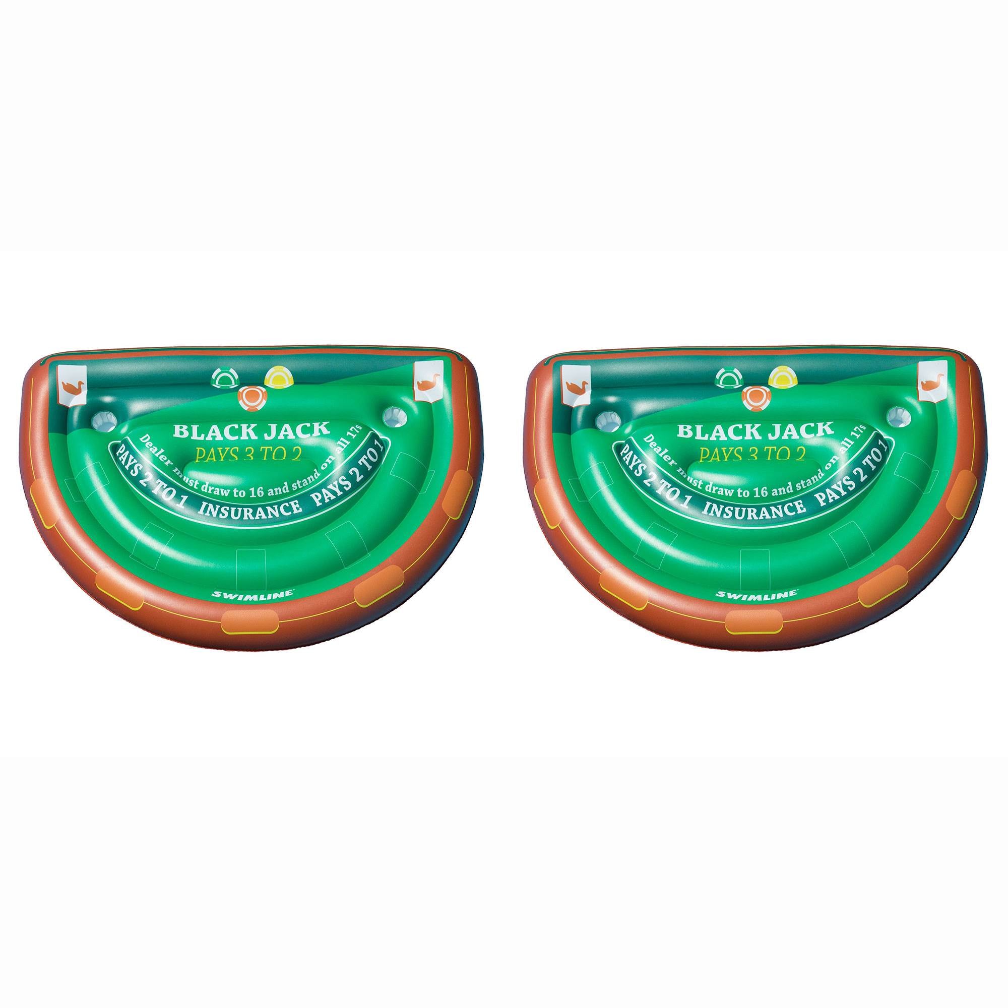 Swimline Giant Inflatable Swimming Pool Blackjack Card Table Float (2 Pack)