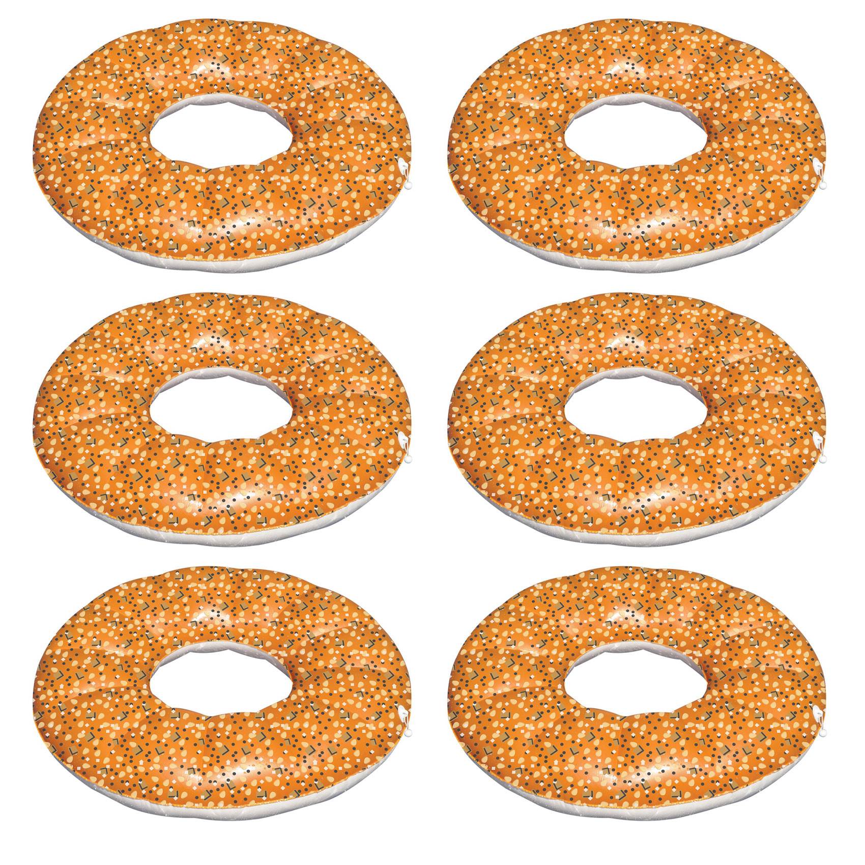 Swimline 48 Inch Inflatable Everything Bagel Swimming Pool Float Tube (6 Pack) - VMInnovations