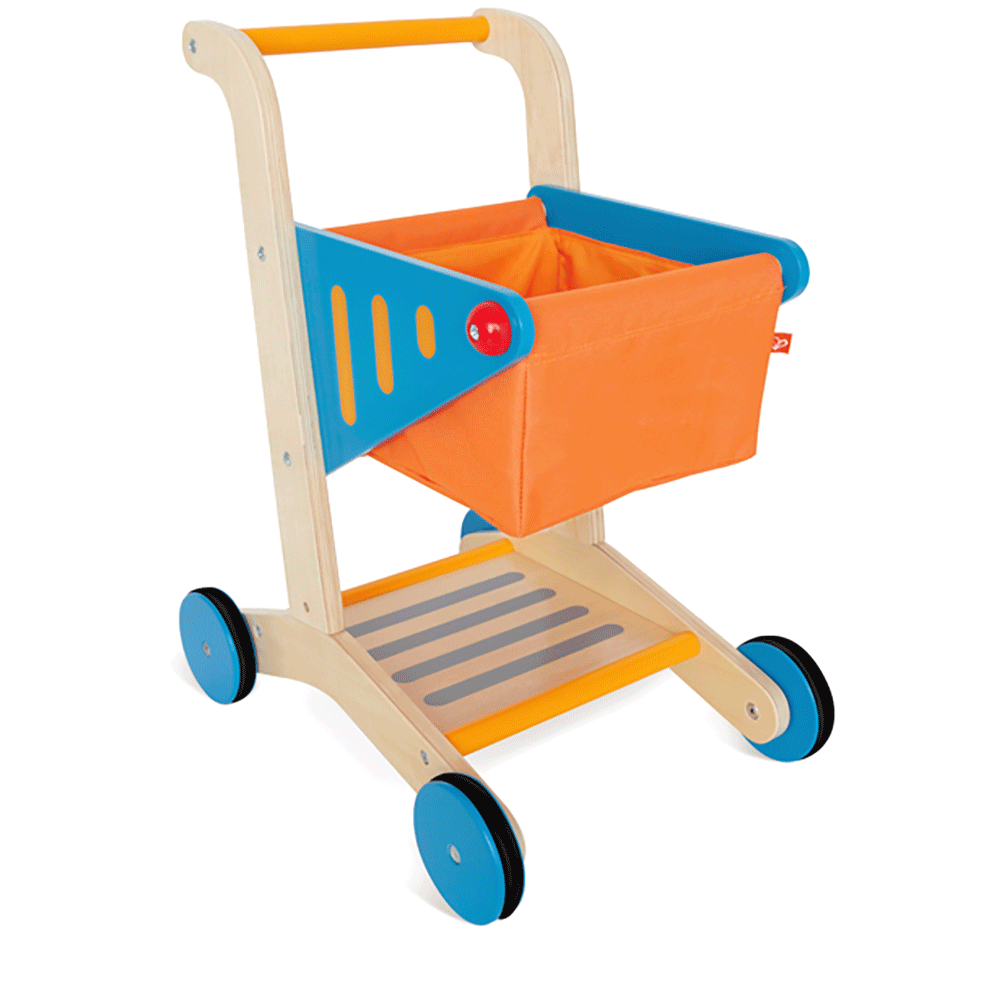 Hape Pretend Play Mini Wooden Kids Supermarket Grocery Shopping Cart (2 Pack)