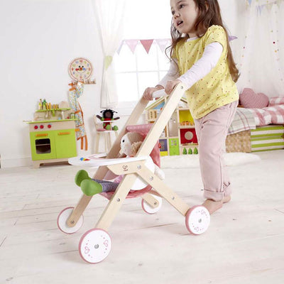 Hape Kids Wooden Babydoll Stroller Baby Toddler Pretend Play Fun Toy (4 Pack)