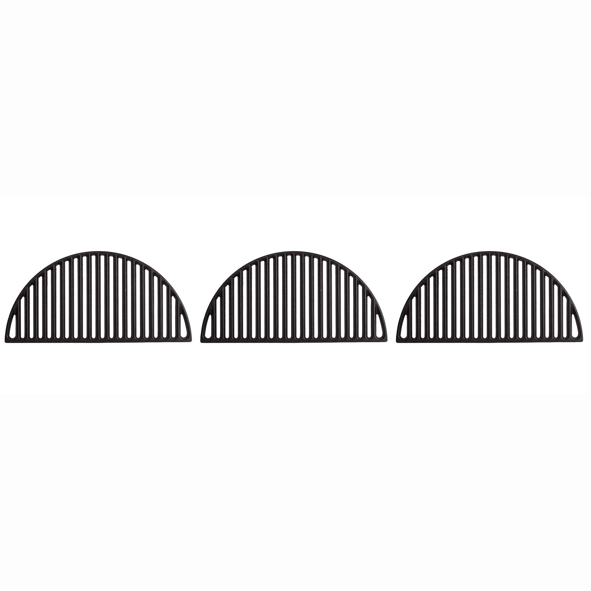 Kamado Joe Big Joe Half Moon Cast Iron Grill Grate Cooking Rack, Black (3 Pack)