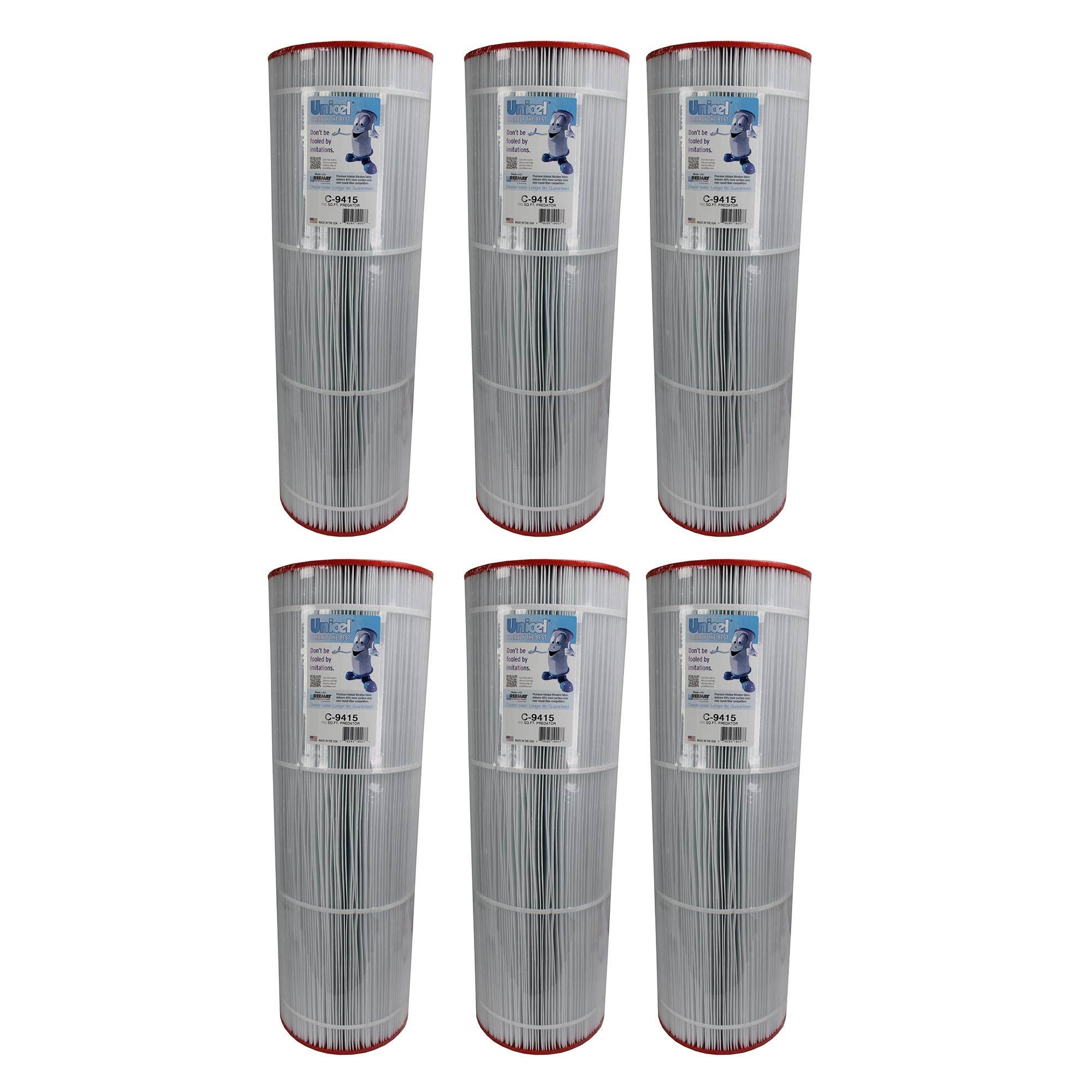 Unicel C-9415 Replacement 150 Sq Ft Pool Filter Cartridge, 175 Pleats, 6 Pack