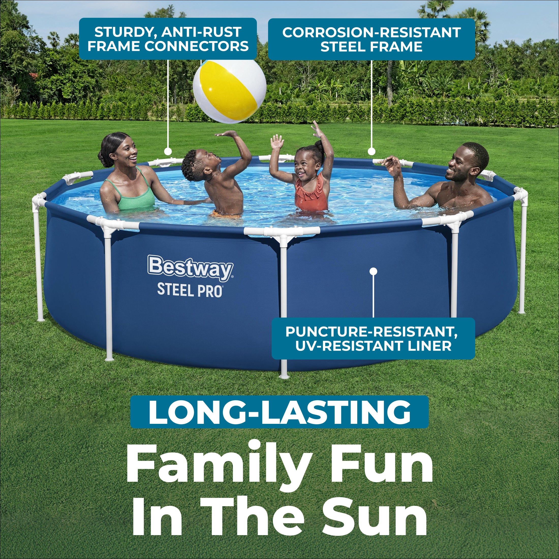 Bestway Steel Pro 12' x 30" Round Above Ground Pool Set with DuraPlus Liner