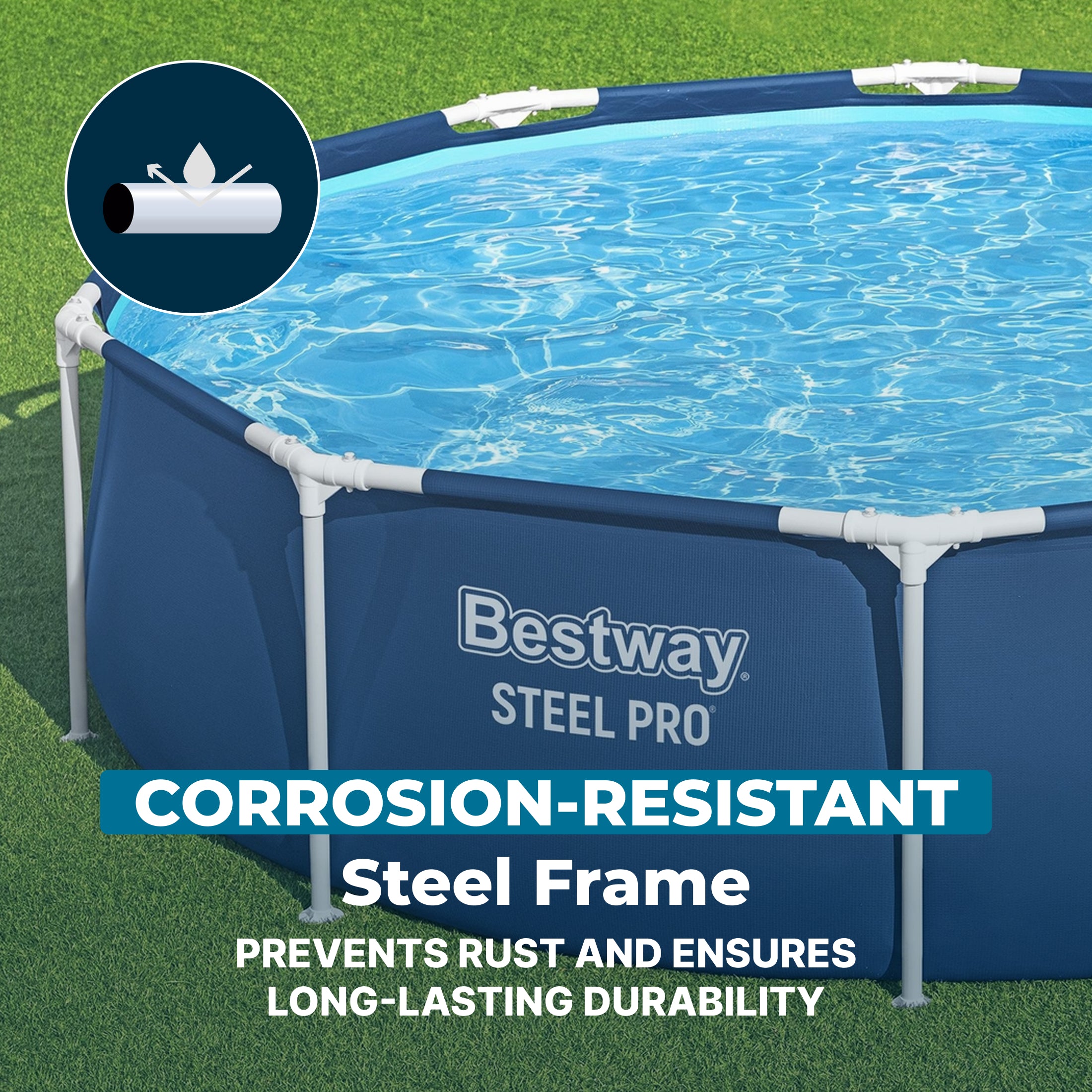 Bestway Steel Pro 12' x 30" Round Above Ground Pool Set with DuraPlus Liner