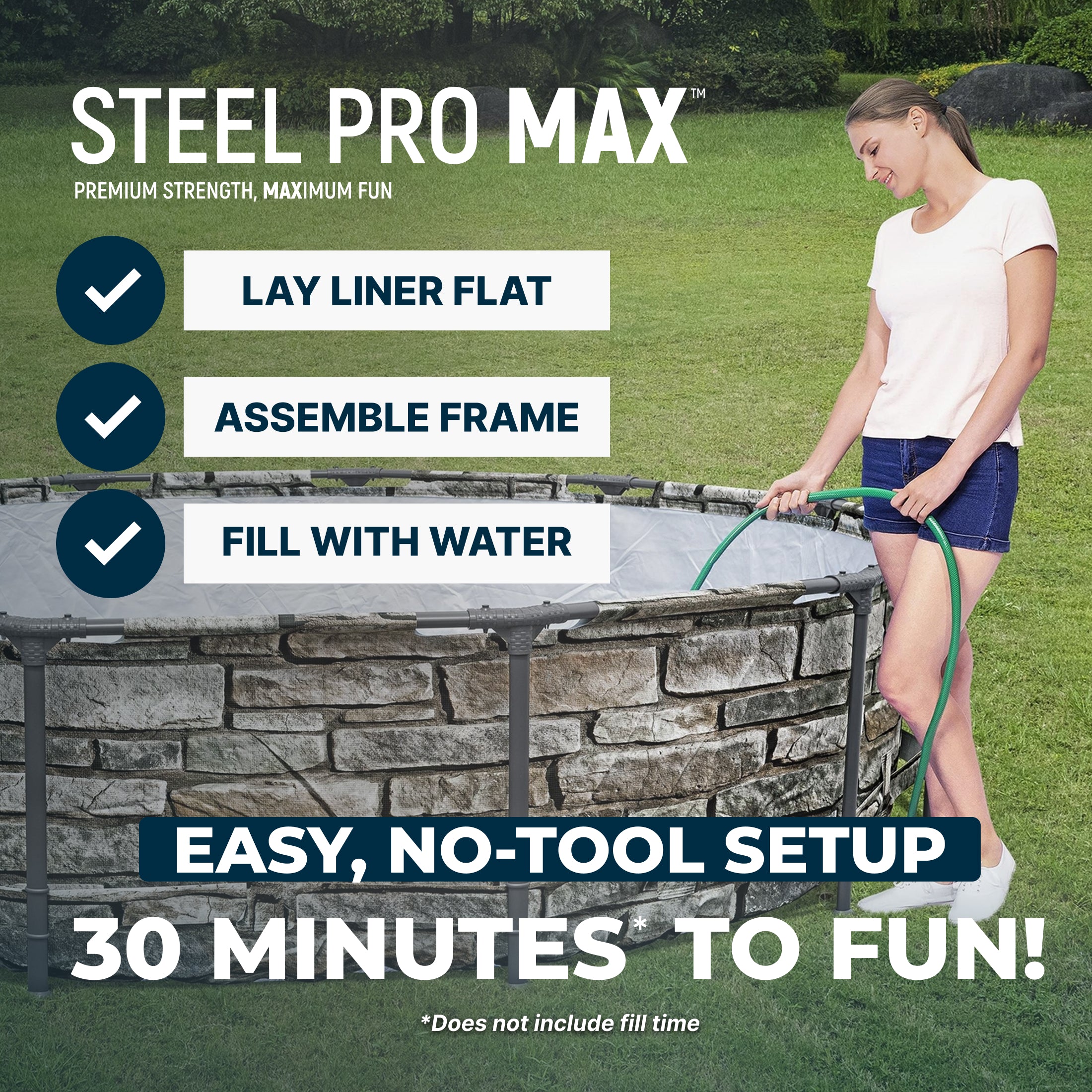 Bestway 56817E 12' x 30" Steel Pro Max Round Above Ground Swimming Pool w/ Pump