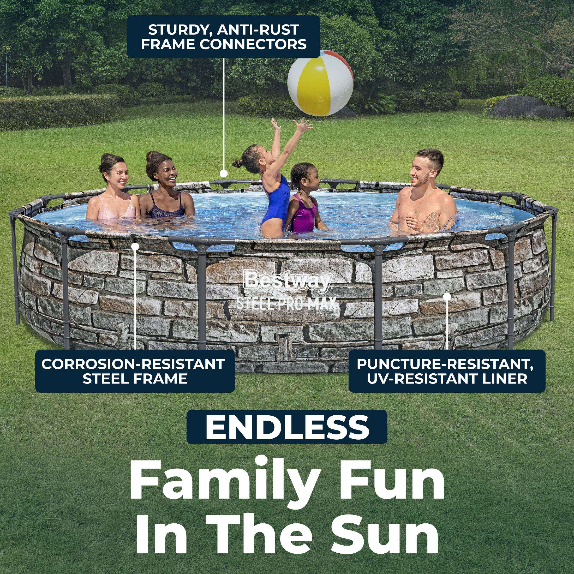 Bestway 56817E 12' x 30" Steel Pro Max Round Above Ground Swimming Pool w/ Pump