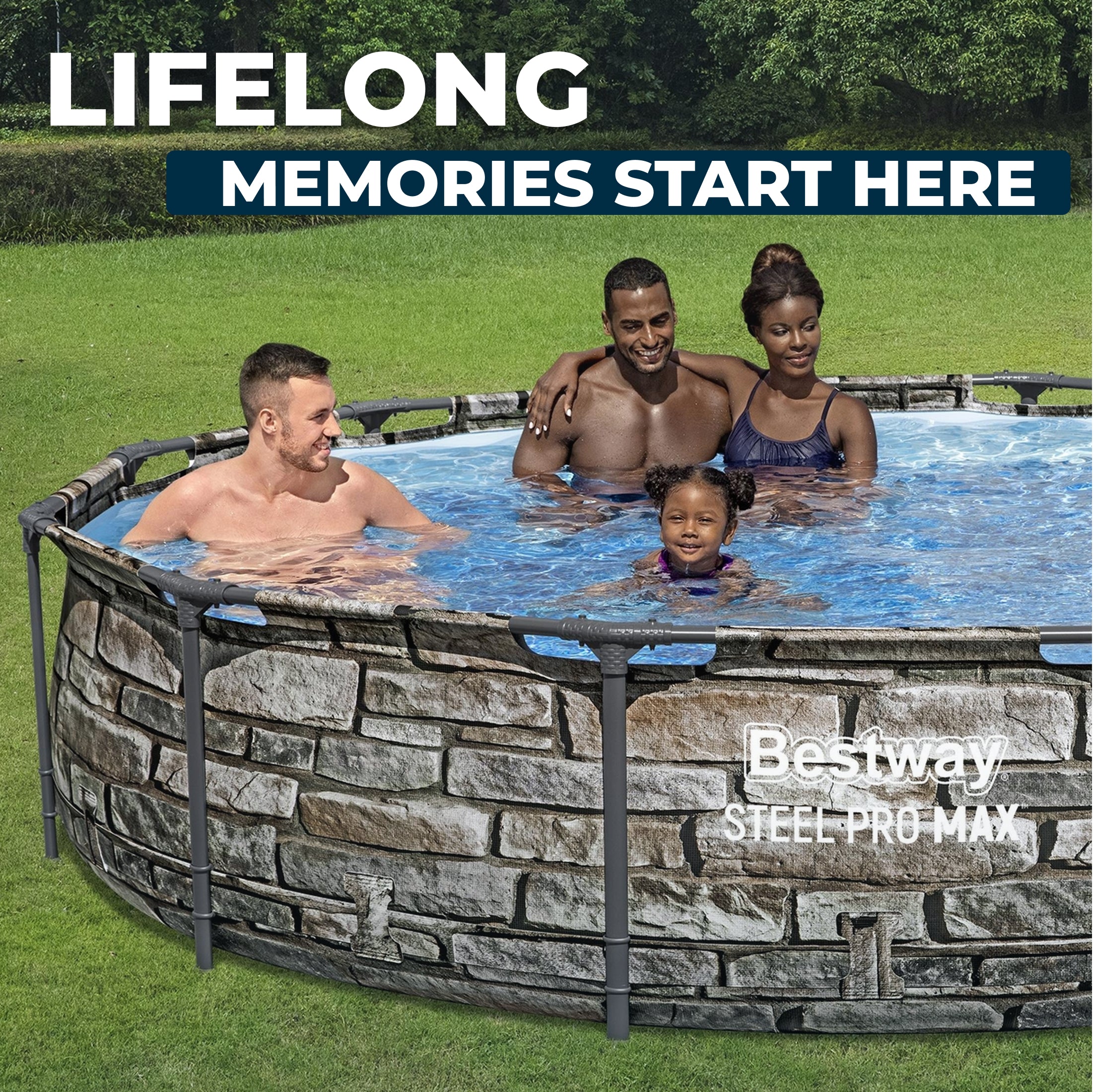 Bestway 56817E 12' x 30" Steel Pro Max Round Above Ground Swimming Pool w/ Pump