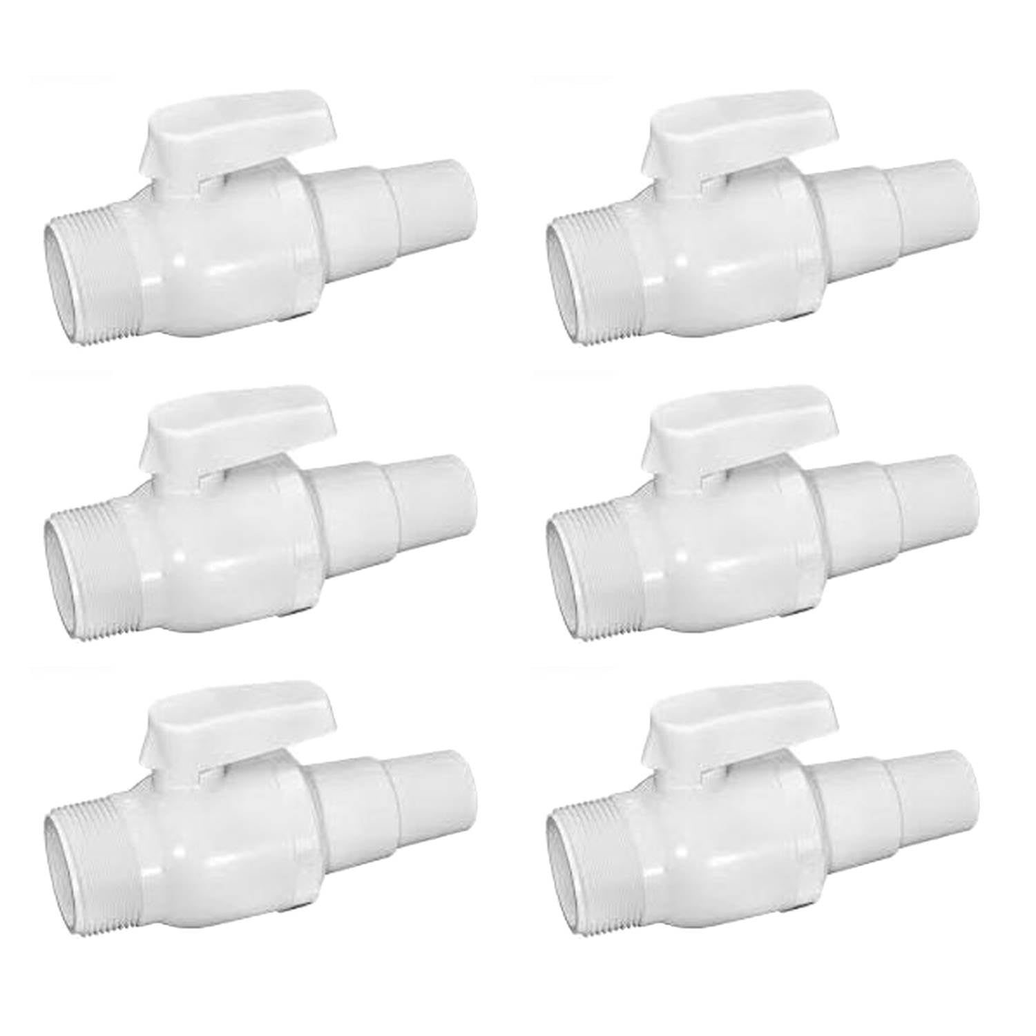 Hayward Econoline Swimming Pool 50 PSI 2-Way Ball Valve Replacement (6 Pack)