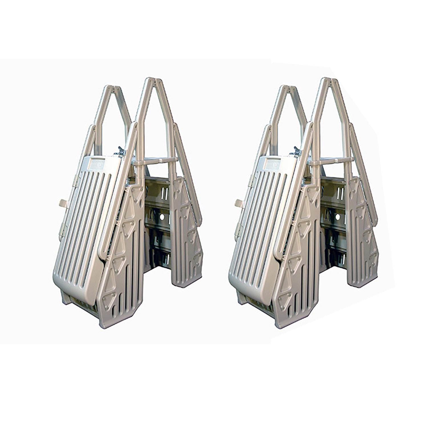 Vinyl Works In Step 48-56" Above Ground Swimming Pool Ladder, Taupe (2 Pack)