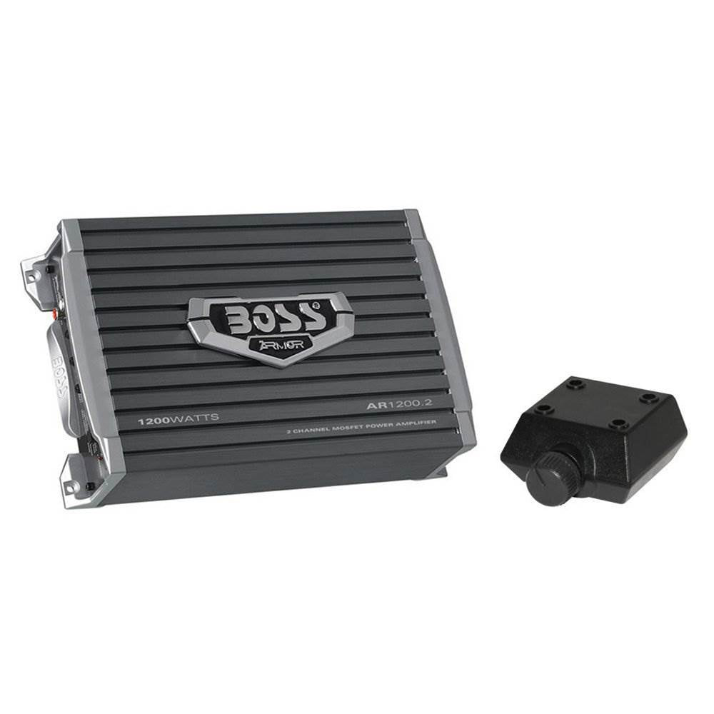 Boss Armor AR1200.2 1200 Watt 2-Channel Car Audio Amplifier with Remote (2 Pack)