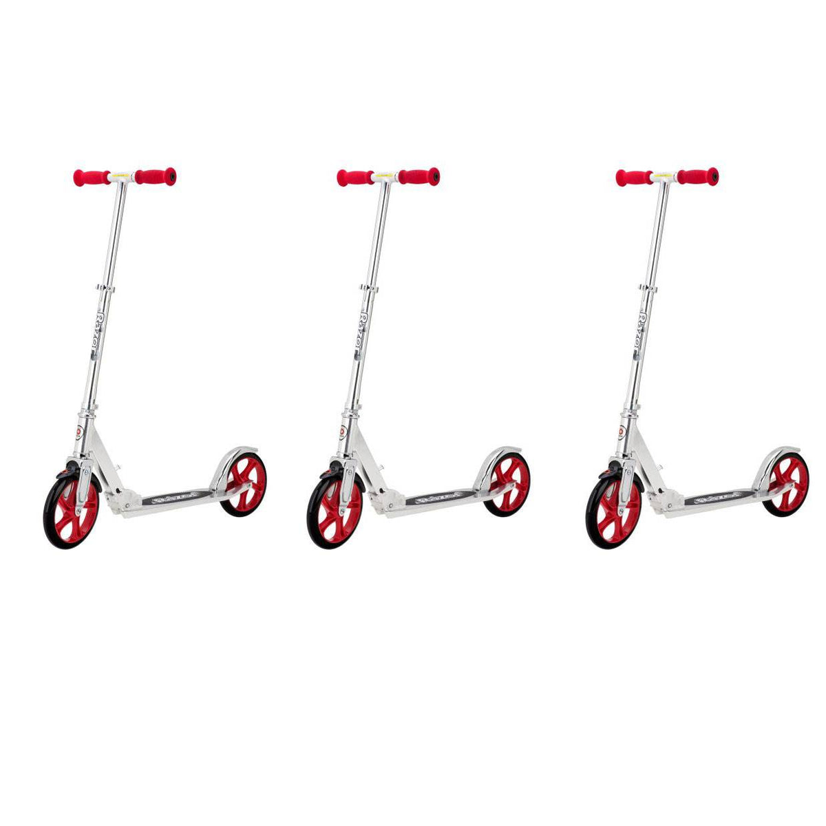 Razor A5 Lux Kids/Boys Durable High Performance Kick Scooter, Red (3 Pack)