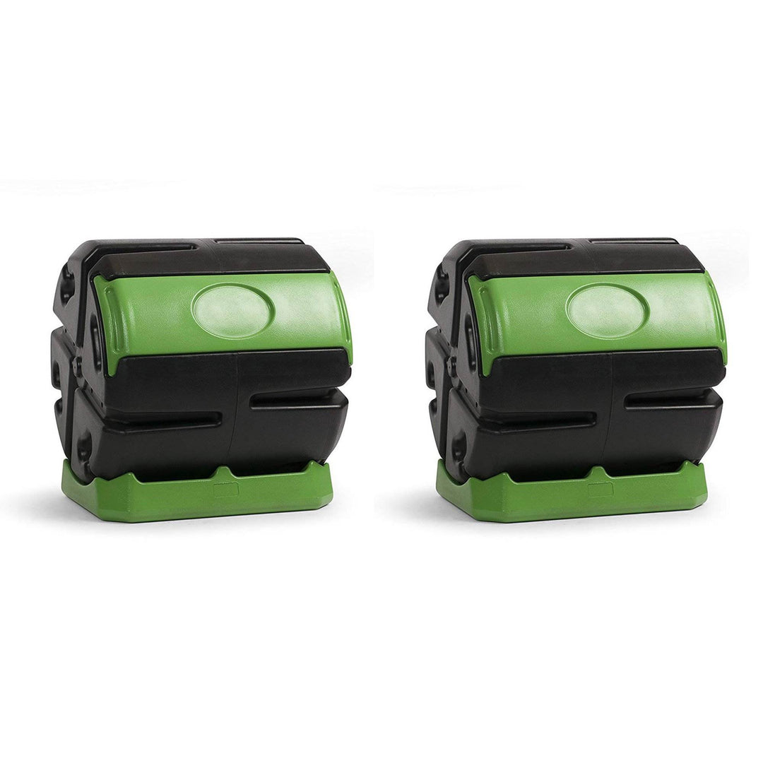 FCMP Outdoor HOTFROG 37 Gallon Chamber Rolling Compost Tumbler Bin (2 Pack) - VMInnovations