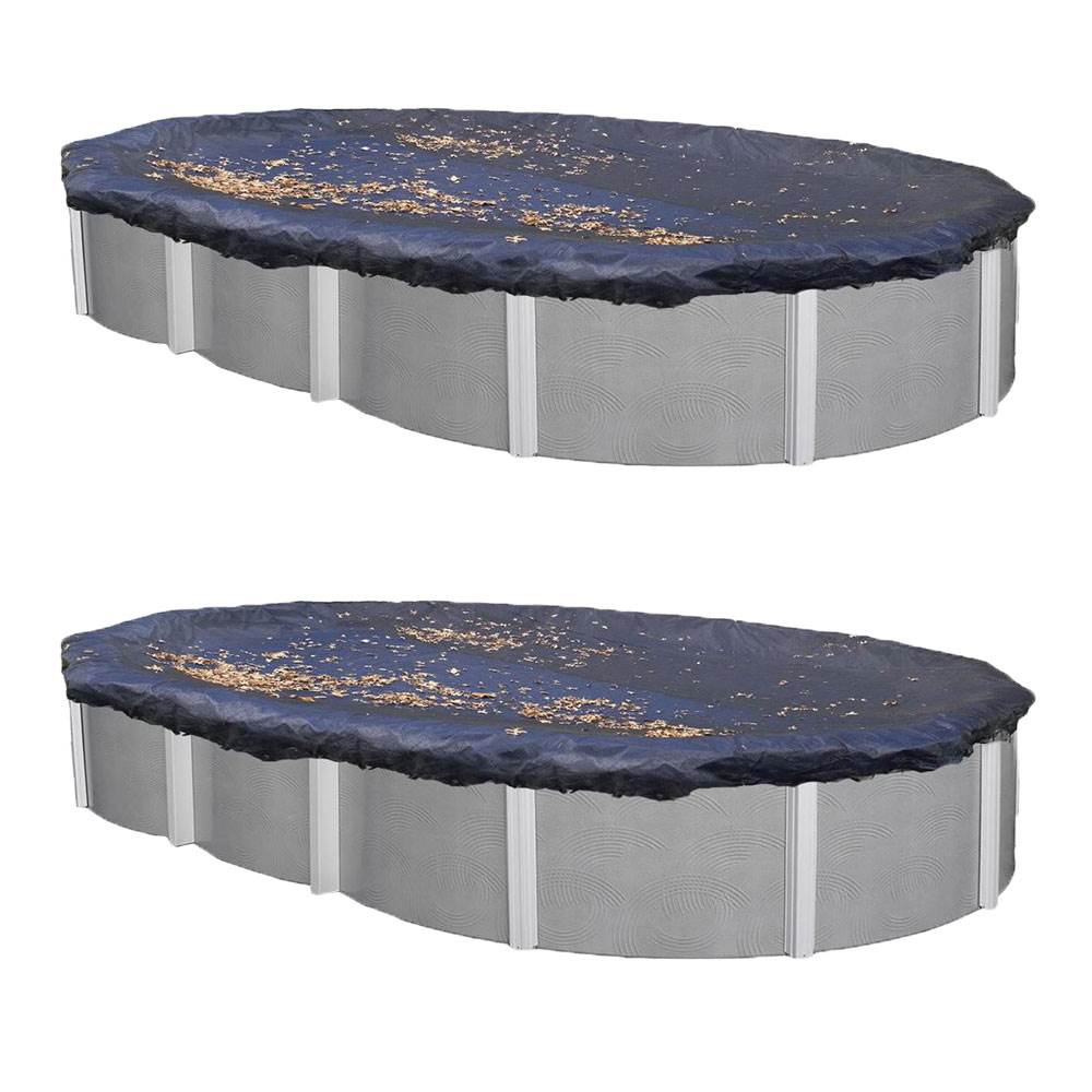 Swimline 15 x 30 Foot Heavy Duty Above Ground Swimming Pool Cover, Blue (2 Pack) - VMInnovations