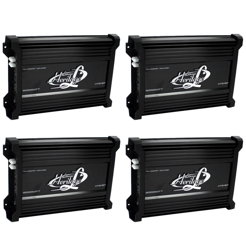 Lanzar 3000W Mono MOSFET Car Audio Power Amplifier Amp Stereo 2 Ohm (4 Pack)