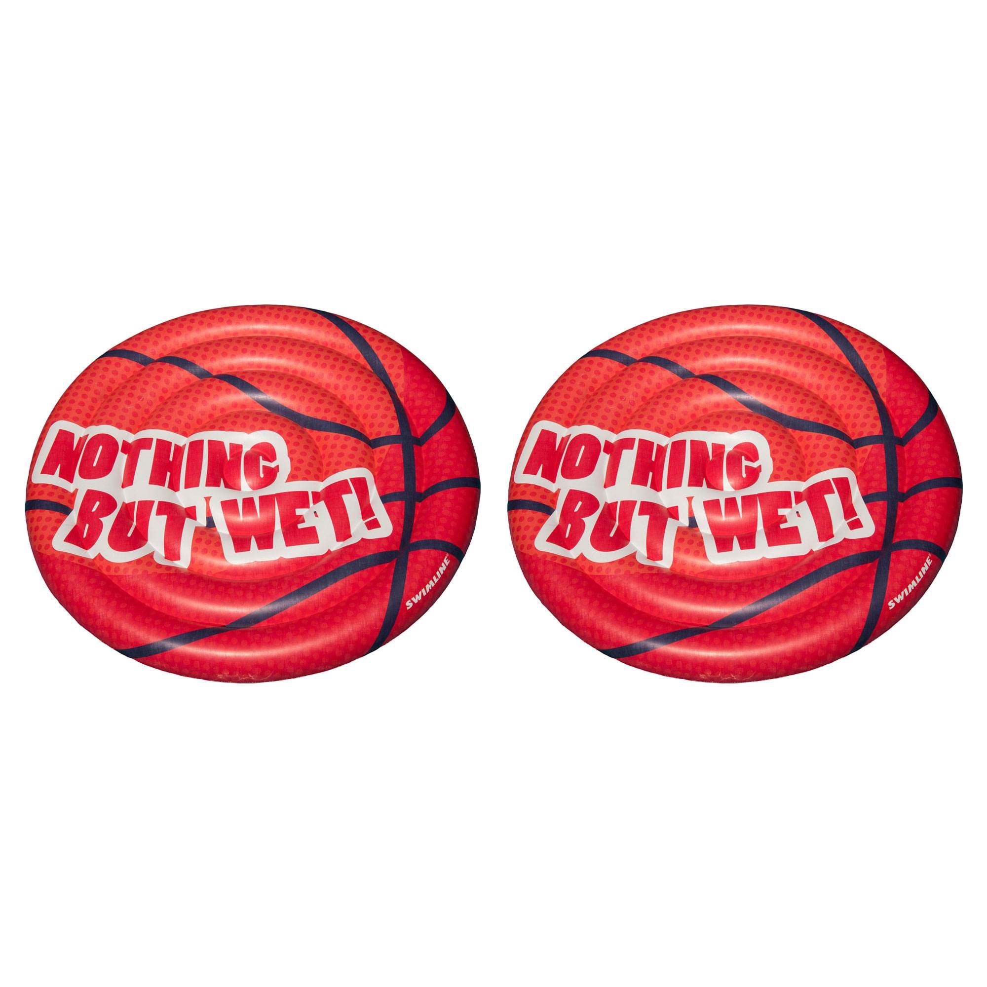 Swimline Giant Basketball Inflatable Swimming Pool Raft Ride On Float (2 Pack)