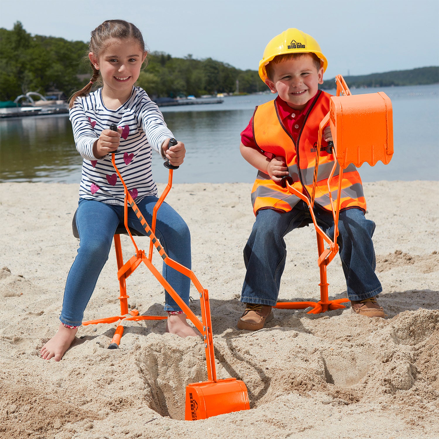 Big Dig Sandbox Digger Excavator w/ 360 Degree Rotation, Orange (Used) - VMInnovations