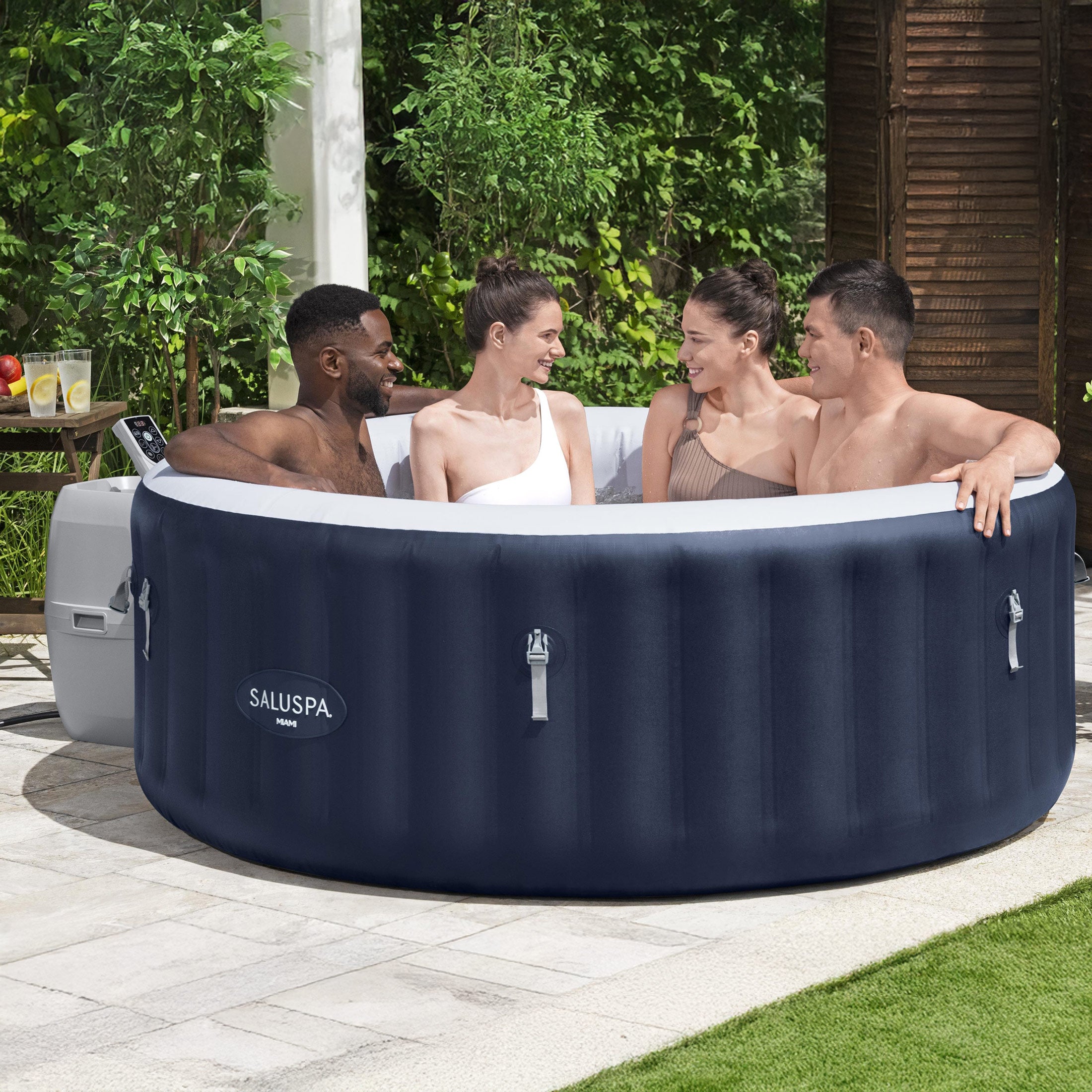 Bestway SaluSpa Miami 2-4 Person Inflatable Hot Tub, Round Spa, (For Parts)