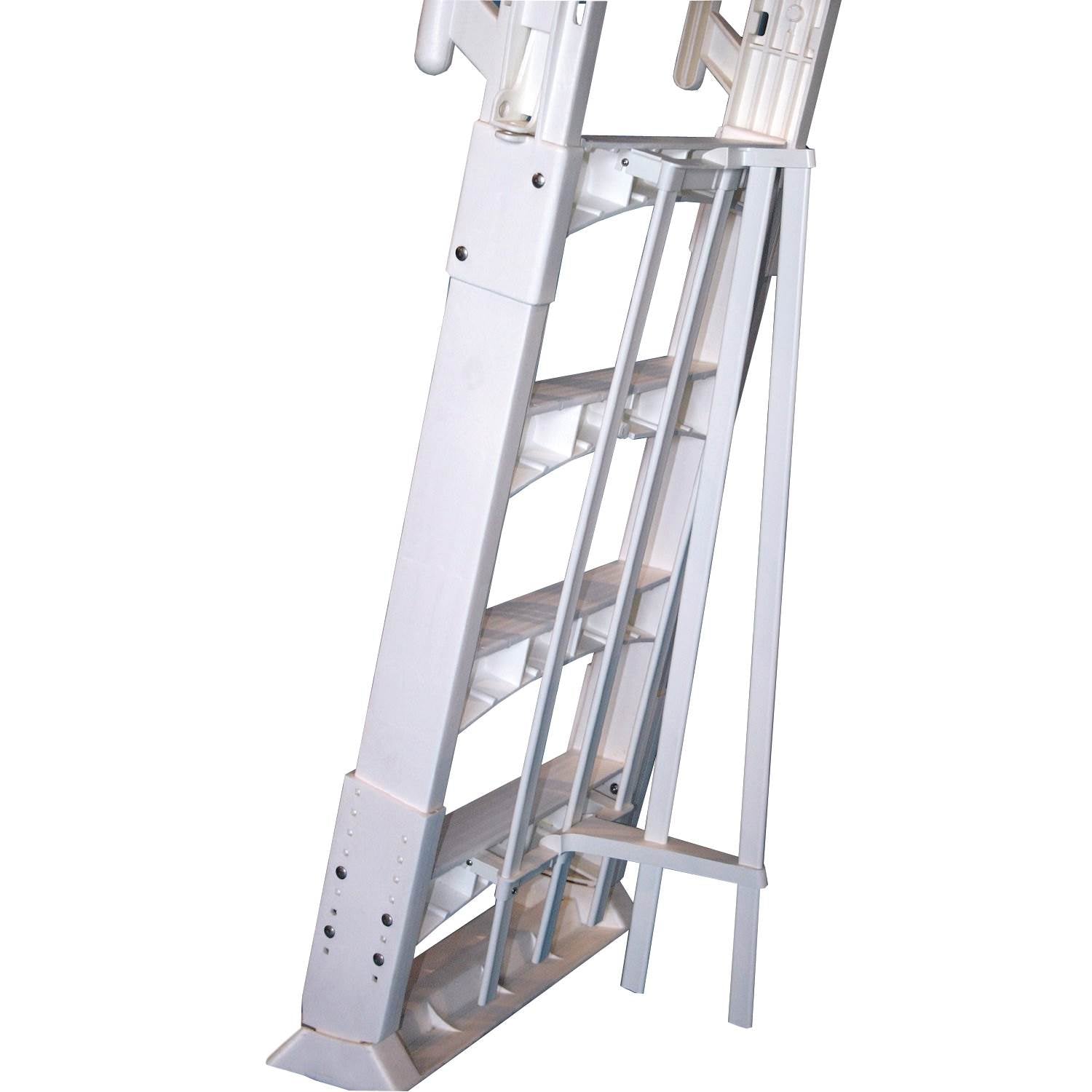 Vinyl Works Ladder with Barrier for Swimming Pools 48 - 56" Tall, White (6 Pack)