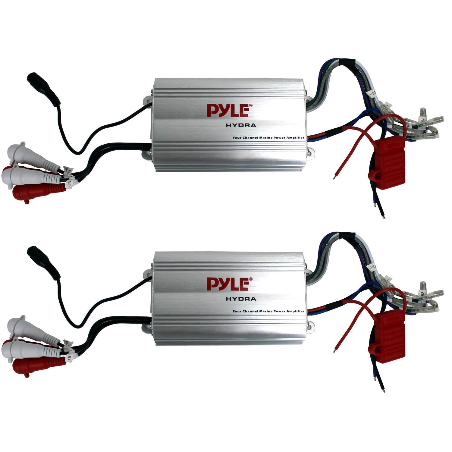 Pyle 4 Channel Marine Waterproof MP3 Power Audio Amplifier Amp (2 Pack)