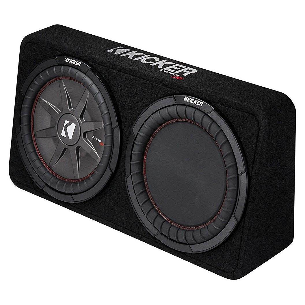 Kicker 1000W Dual 12" 4-Ohm Slim Shallow Subwoofer Sealed Enclosure (2 Pack)