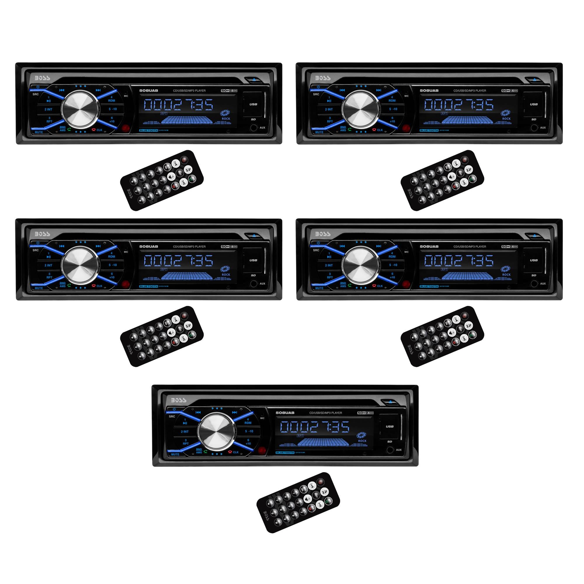 Boss In Dash CD Car Player USB MP3 Stereo Audio Receiver Bluetooth (5 Pack)