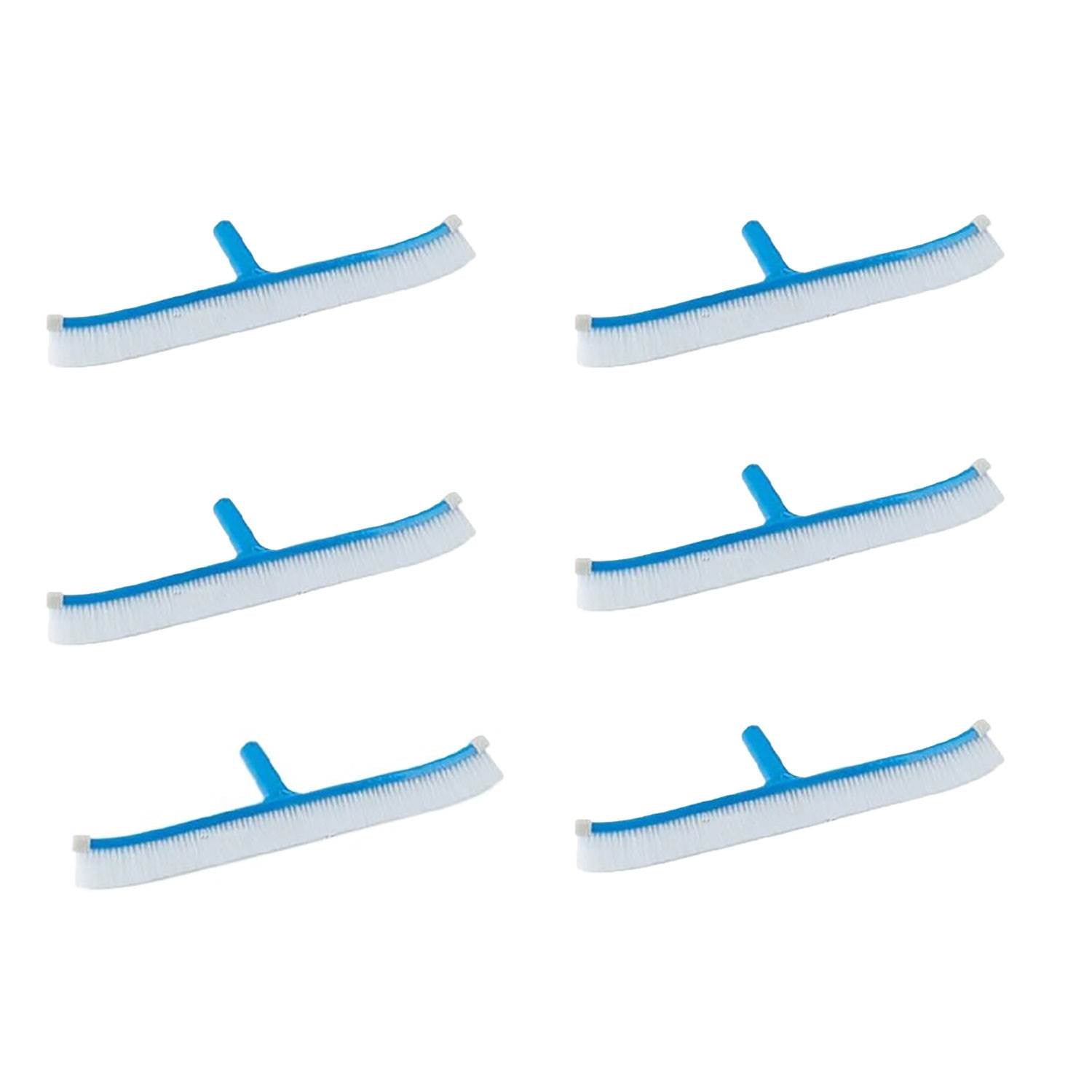 Pentair 912VL 18" Curved Brush Molded Back End Cap White Nylon Bristles (6 Pack)