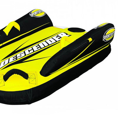 Sports Stuff Inflatable Descender Sled w/ Side Stabilizer Wings, Yellow (2 Pack)