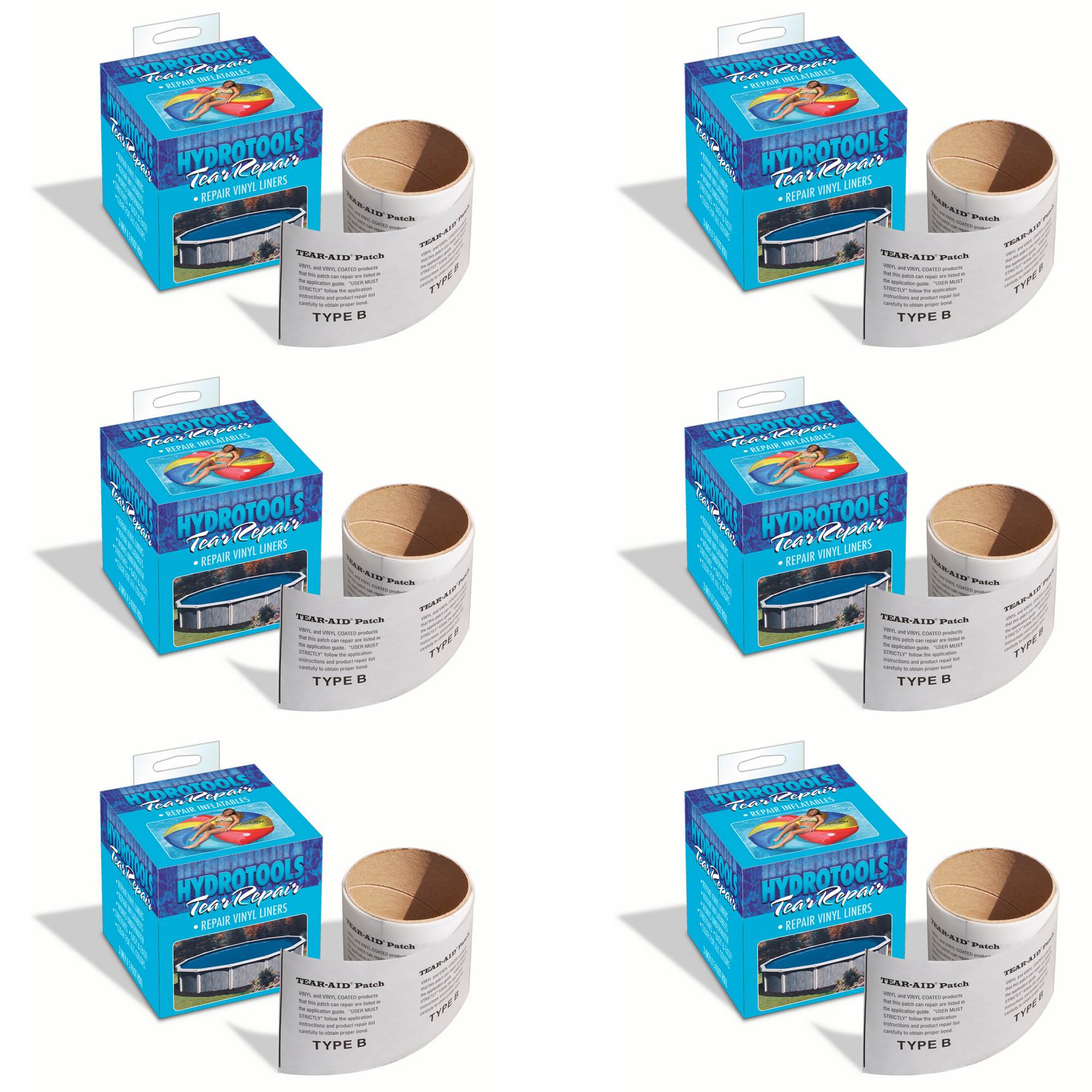 Swimline 8850 Tear-Aid Underwater Vinyl Pool Liner Repair Patch Tape (6 Pack) - VMInnovations